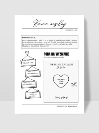 Gazetka weselna/kurier weselny A5 ze zdrapką 2w1 (4 str.)