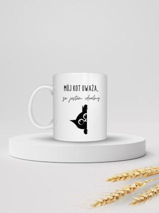 Kubek "Mój kot uważa, że jestem idealny" 330ml