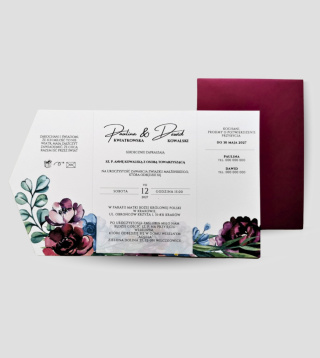 Zestaw Aquarel Burgundy - Paeony
