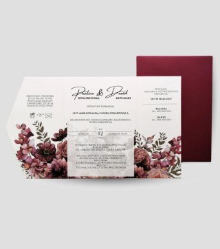 Zestaw Aquarel Burgundy - Flowers